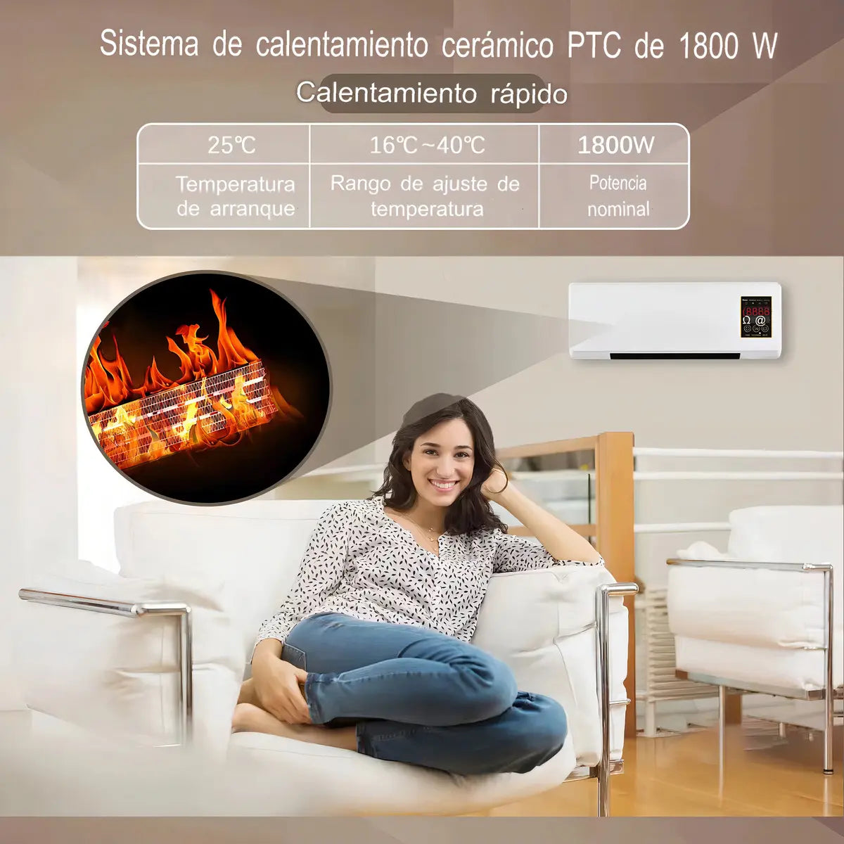 ThermoLux™ Calefactor Mural Inteligente