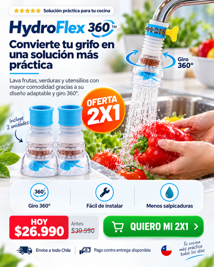 HydroFlex 360™ Grifo adaptable